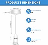 Caldarax White E27 Pendant Light Fitting 6in Ceiling Rose 150mm view 2