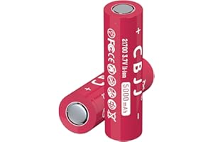 CWUU 3.7V 21700 Rechargeable Battery 5000mAh 3.7 Volt for Headlamp, Flashlight 031324 (2 Pack)