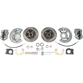 Front Power Disc Brake Conversion Kit Replacement for 1964 1965 1966 1967 Ford Mustang V-8 Drum Brake Spindles, 11" Rotors | 4 Piston Calipers | Bracket kit Includes Hardware Weonefit