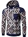 Unko Men Raglan Sleeve Casual Ethnic Printing Hoodies