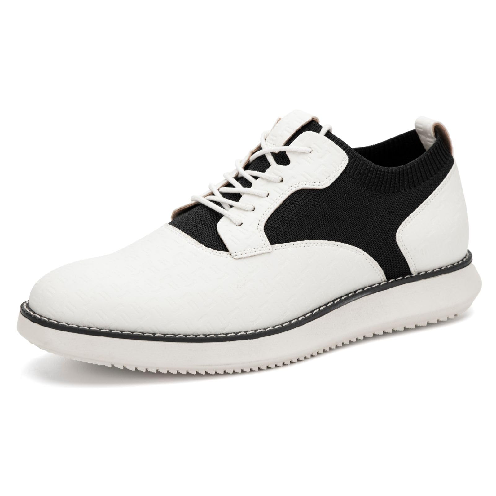 Meijiana Men's Oxford Shoes - White Lace-up Slip