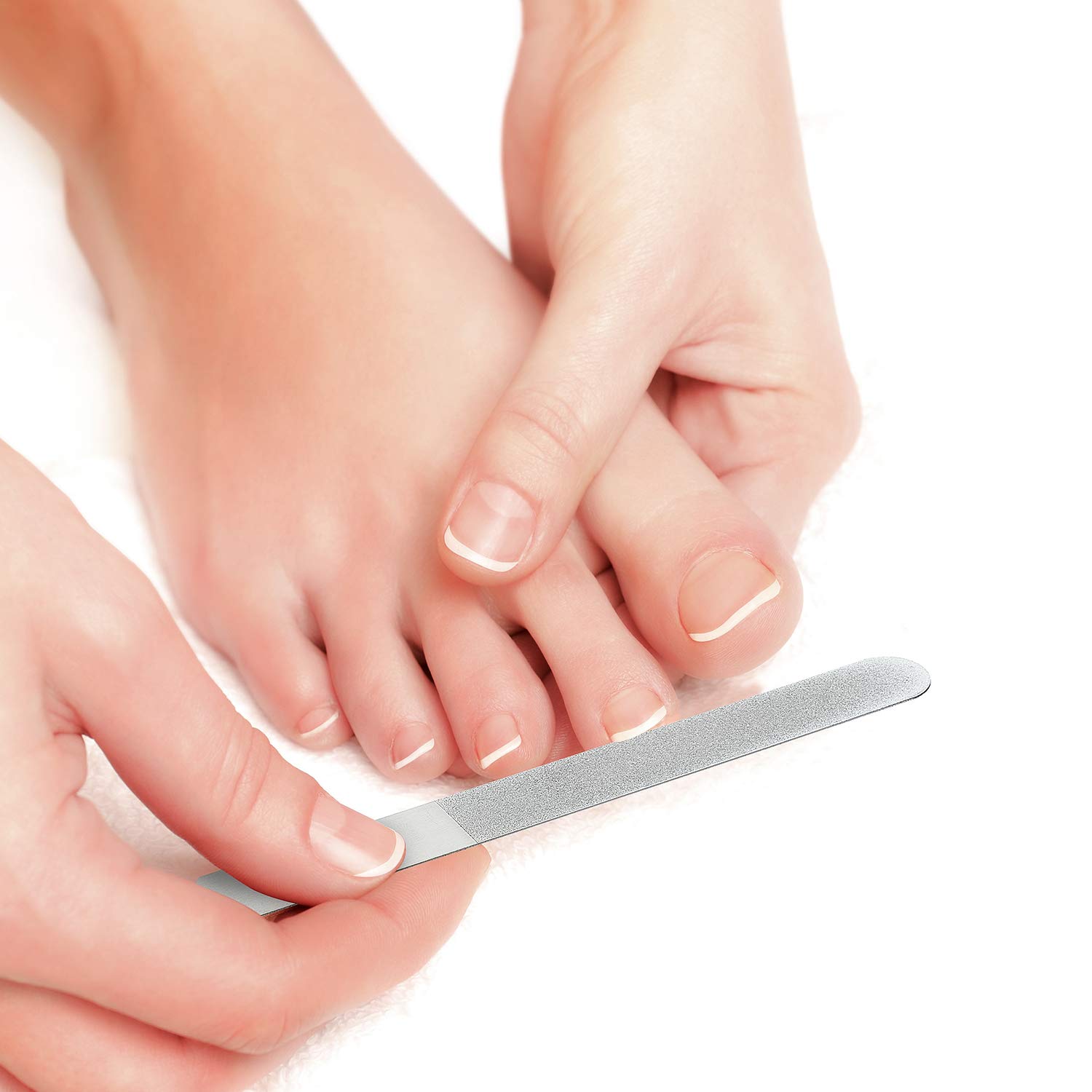 3 Pieces Diamond Nail File Set Stainless Steel Double Side Nail File Metal Sapphire Buffer File Manicure Files for Salon Home and Travel : Beauty