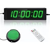 TimeRider Game Timer with Button&amp;Buzzer,Large Digital Stopwatch Timer Clock | Bright LED large display,count down,count up,interval training,solid build,portable for home gym,games,office and classroom