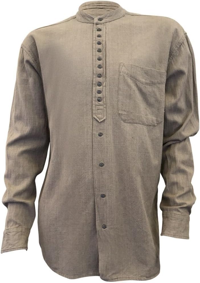 Agency Civilian Grandfather Shirt, Light Grey Colour
