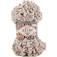 Alize Puffy Fine Baby Blanket Small Loop 100% Micropolyester Soft Yarn skeins 400gr 64yds (599 - Bone )