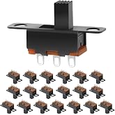Mini Micro Slide Switch - 1p2t 2 Position - 20pcs SPDT Toggle Switch - Panel Mount Small High Knob Vertical for Breadboard PCB Arduino Electronic Board - (SS12F15) 5mm - Dip Miniature Slide Switch