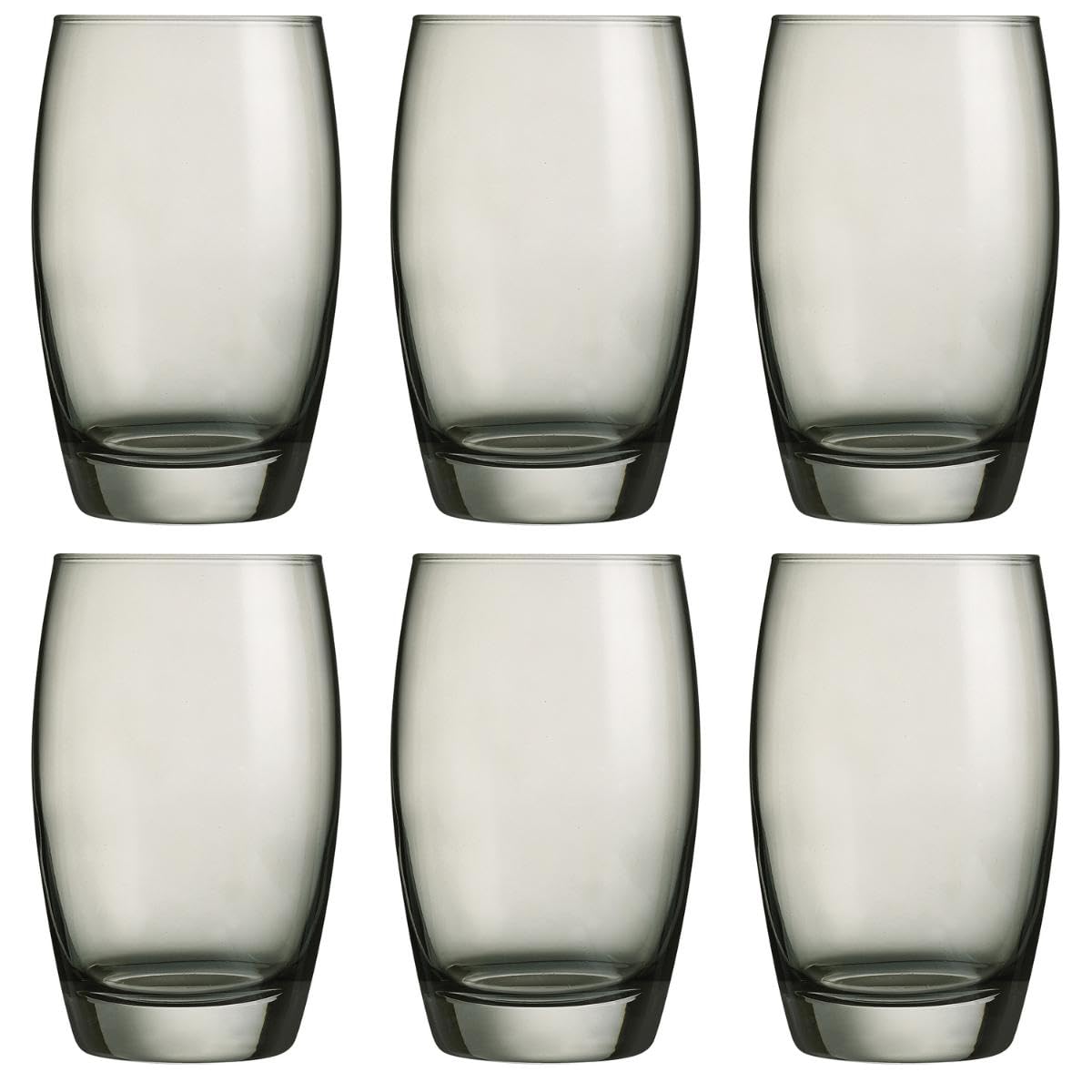 Arcoroc ARC J8491 Salto Color Studio Grey Long Drink Glasses, 350 ml, Glass, Grey, Set of 6