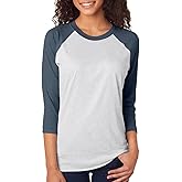 Next Level Unisex Triblend 3/4-Sleeve Raglan - IND/ HTHR WHITE - XL - (Style # 6051 - Original Label)