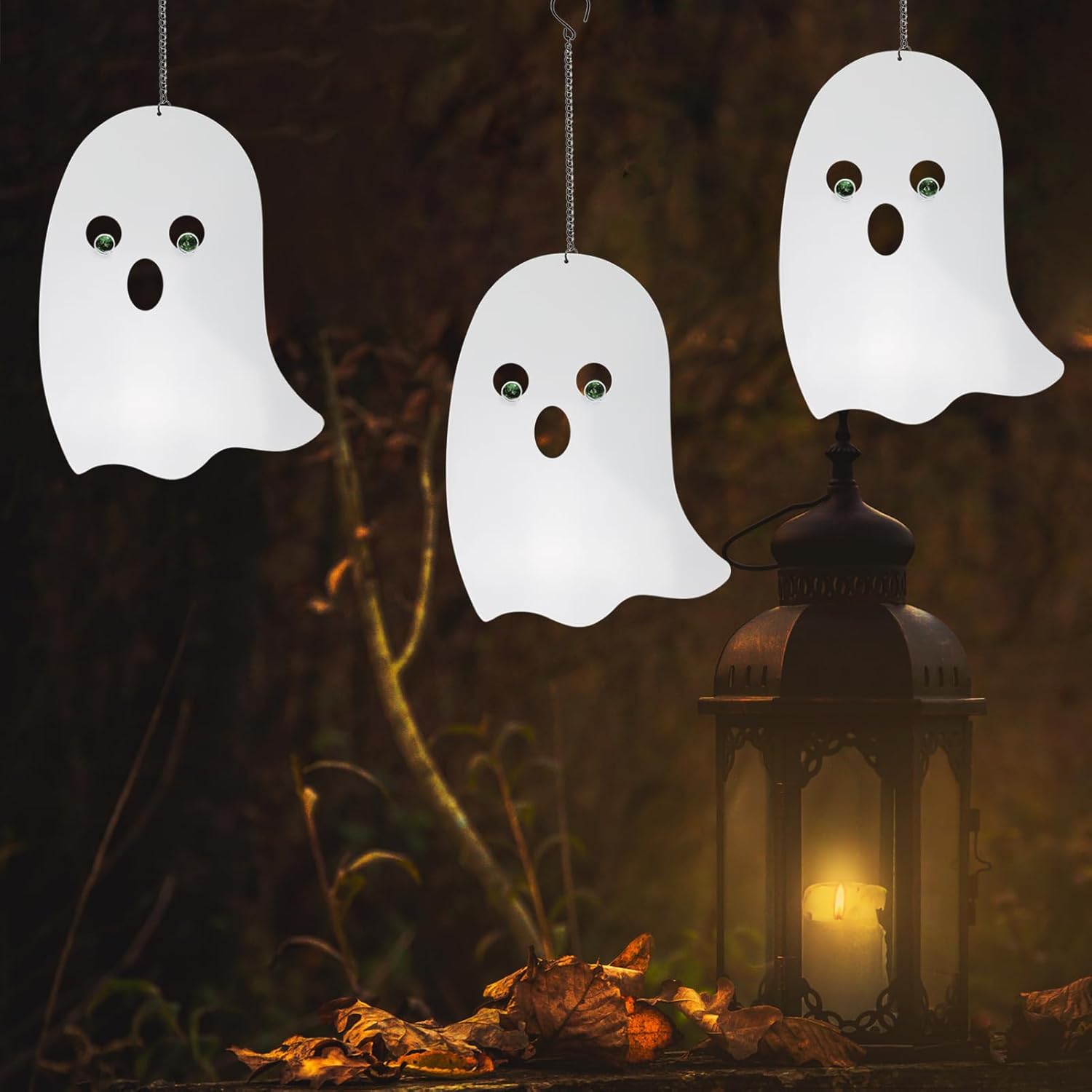 Plaques & Wall Art - Ghost Decor Halloween Party Decorations Metal Ghost Wall Art Decor Outdoor Lawn Garden Patio Halloween Decorations.