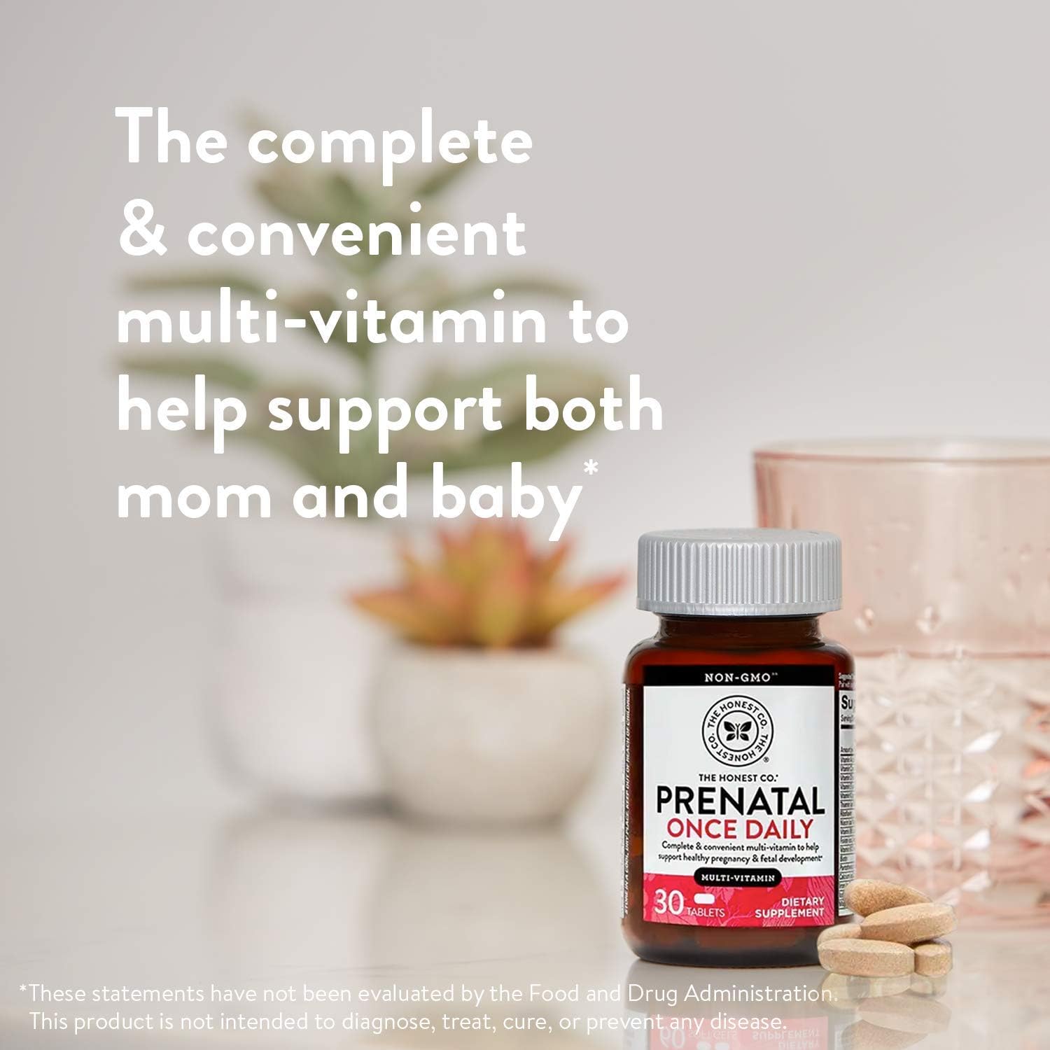 The Honest Company Prenatal Once Daily | Prenatal Vitamins | Non - GMO | Folic Acid, Vitamin A, Vitamin D & Vitamin E, Iron & Choline |, Basic Pineapple, 30 Count (Pack of 1): Health & Personal Care