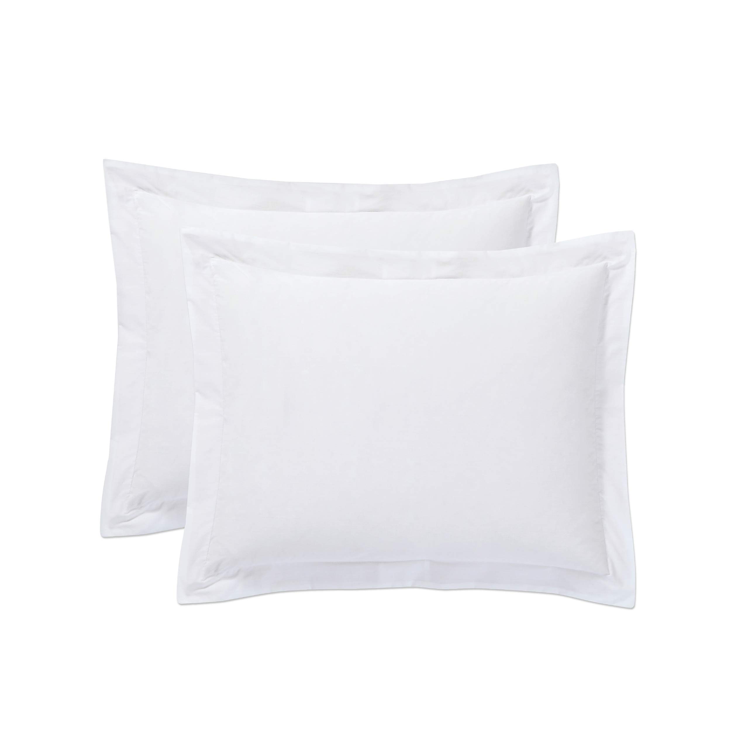 TODAY'S HOME Pillow Shams Soft Cotton Blend Tailored Classic Styling, Standard, White (2 Pack)