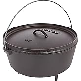 Lodge 5 Quart Pre-Seasoned Cast Iron Camp Dutch Oven with Lid - Dual Handles - Use in the Oven, on the Stove, on the Grill or
