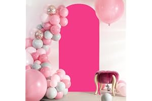 FOTSHARER Wedding Arch Cover 6.6FT Hot Pink Spandex Fitted Arch Cover Boho Arch Cover Backdrop Fabric for Party Supply Chiara Cover Backdrop Fuchsia Spandex Arch Cover for Celebration Event Ornaments