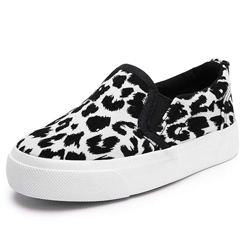 black and white leopard slip on sneakers