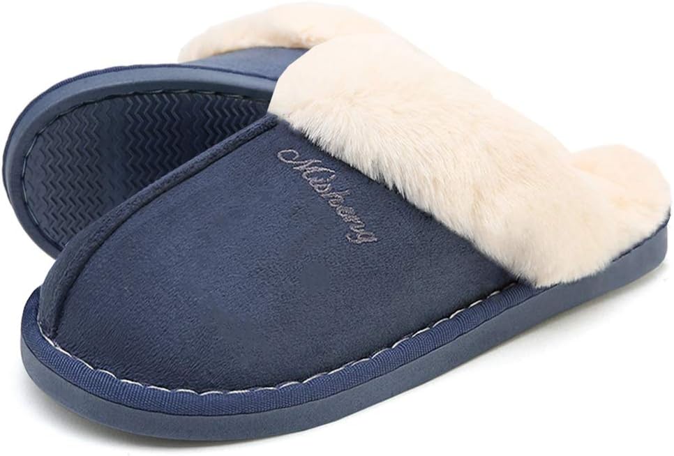 SOSUSHOE Women Slippers Fluffy Fur Slip On House Slippers Soft and Warm House Shoes for Indoor Outdoor