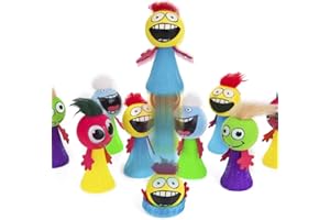 PROLOSO 40 Pcs Jumping Toys Popper Spring Launchers Bouncy Ball Hair Man