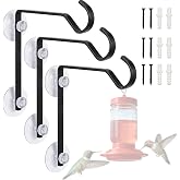 3Pack Window Hooks for Bird Feeders, Heavy Duty Window Suction Cup Hooks with Screws, Window Mount Hummingbird Feeder Hangers for Outdoor Use (Bird Feeder Not Included)