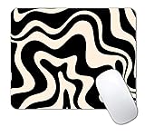 IMAYONDIA Black and White Mouse Pad, Liquid Swirl