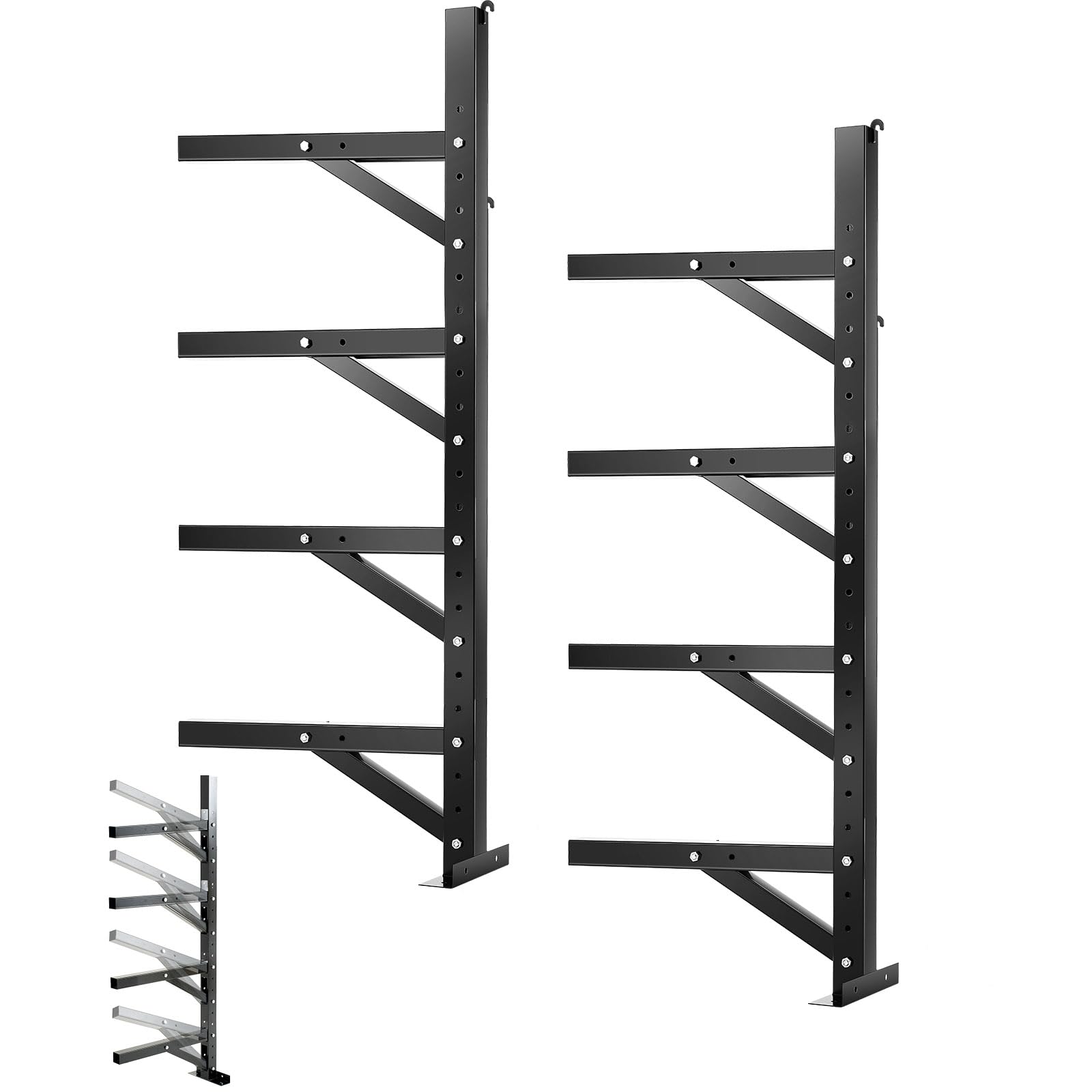 Photo 1 of Briwooody 2 Pack 4 Layer Shipping Container Shelving Accessories Adjustable Heavy Steel Cargo Trailer Shelving Capacity up to 1200 Lbs Hanging Shelf Brackets for Heavy Duty Trailer Containers