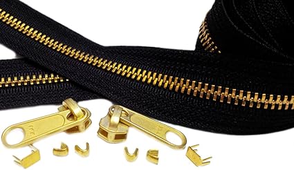 Amazon Com Ykk 10 Yards Brass Chain Zipper Replacement Black