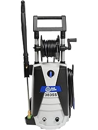 AR Blue Clean AR383SS 1,900 PSI Electric Pressure Washer, 4 Nozzles, Spray Gun, Wand, Detergent Tank, 30' Hose