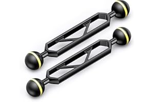 Sea frogs 2PCS Double Ball Arm 6.0" Essential Underwater Photography Gear Lighting System Aluminum Alloy Diving Equipment Accessory Lightweight Arms DA-1