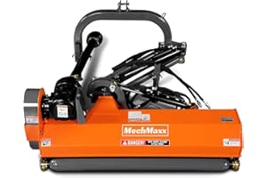 MechMaxx 60" Inch PTO Drive 3 Point Hitch Offset Flail Ditch Bank Mower for 25-60HP CAT 1 Tractor, 77'' Offset Distance,60°/90° Rotation Angle, 24 Hammers, Model VAM60
