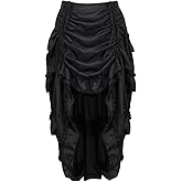 ADELCE Women's Steampunk Gothic High Low Cyberpunk Victorian Skirt Medieval Renaissance Skirts Cosplay Outfits