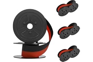 YUEHISY Calculator Ribbon 4PCS, Universal Twin Spool Design for EL-2196BL & Multiple Printers, Red Black Crisp Print Quality