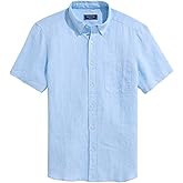 Vineyard Vines Mens Surfside Solid Linen Short Sleeve Shirt