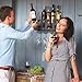 Kenley Wall Mounted Wine Rack - Rustic Metal Hanging Wine Bottle Shelf with Holder for 4 Glasses and Cork Storage - Home Bar and Kitchen Decor Accessories