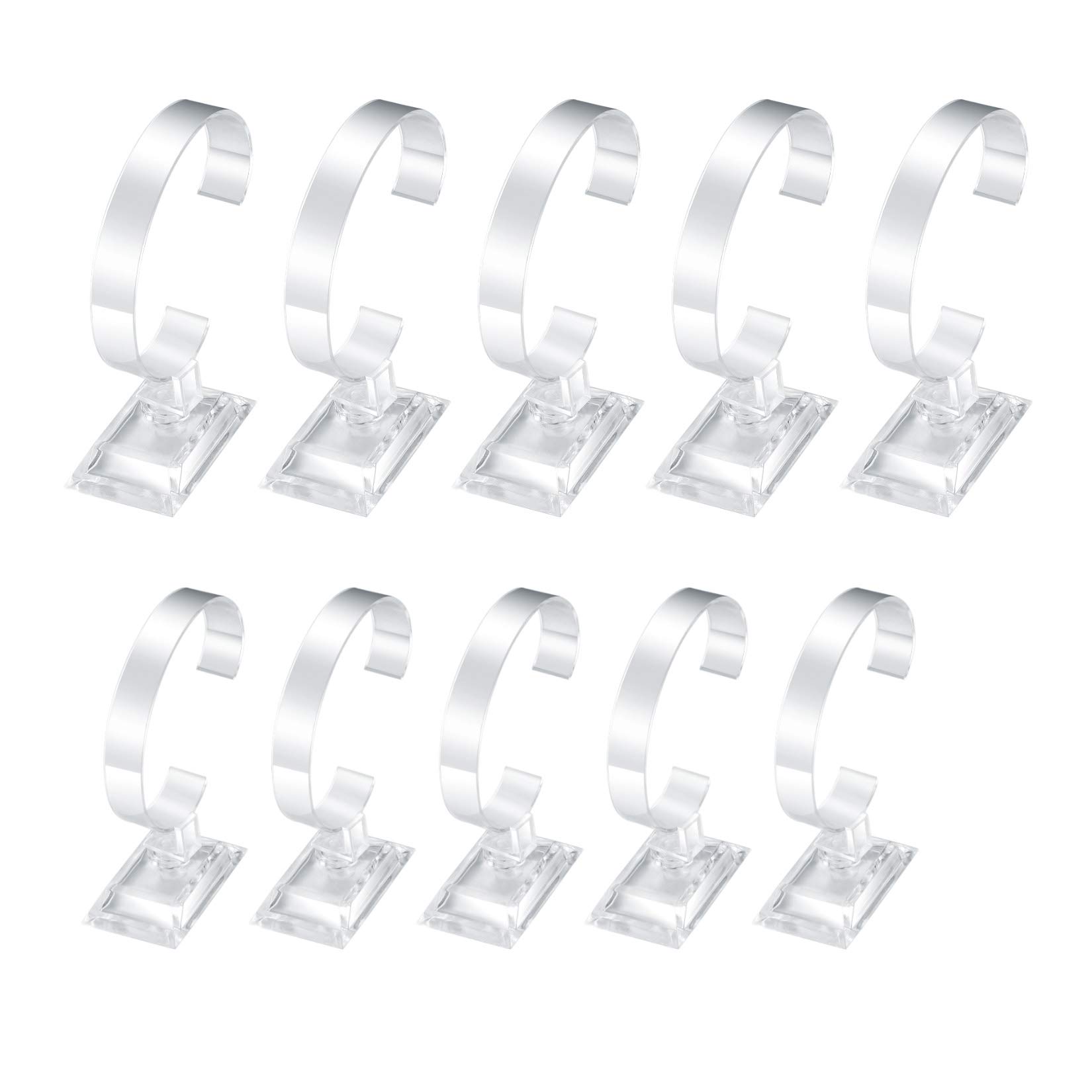 10 Pcs Watch Display Stand Holder, Transparent Bracelet Stand Holder, Clear Jewelry Showcase Display Stands Rack for Store or Home Usage