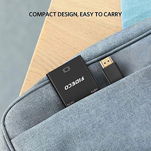 HDMI to VGA, FIDECO HDMI to VGA Adapter Converter 1080P Active with Micro USB & 3.5mm Audio for Computer, Laptop, Ultrabook, Raspberry Pi, Chromebook, Projector, HDTV ect. - Thumbnail 7