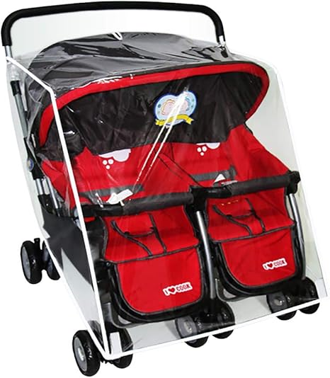 double pram rain cover