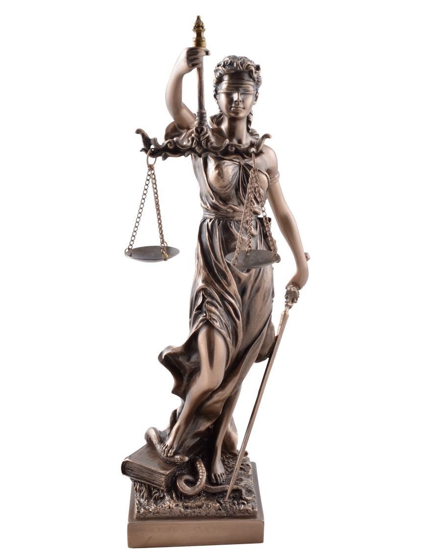 Veronese by Joh. Vogler GmbH Justitia Figure 33 cm Goddess of Justice Statue Scales and Sword polyresin sculpture with bronze finish - Decoration for law firms, offices, courts