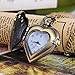 Souarts Antique Bronze Color Hollow Heart Shape Pocket Watch