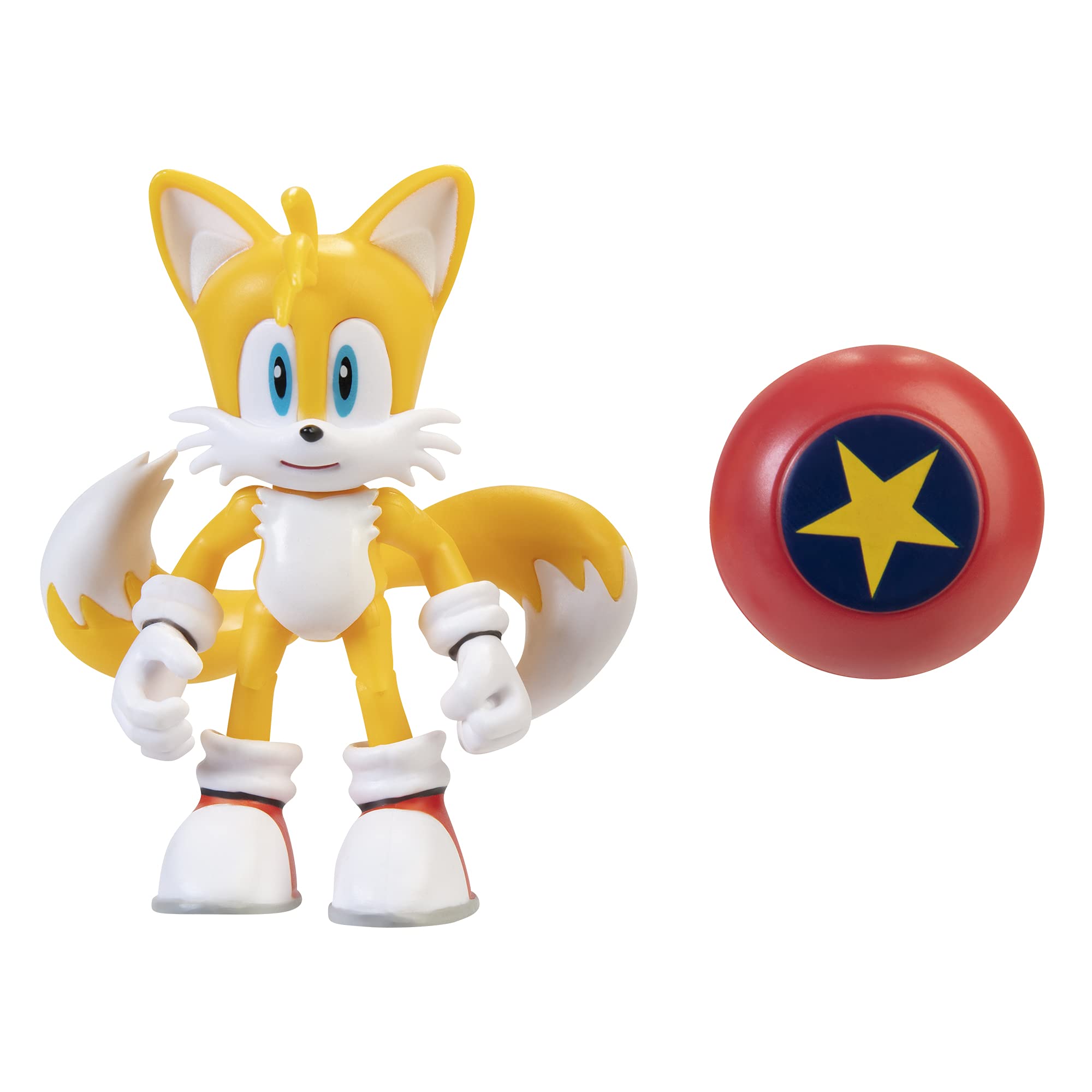 Sonic - The Hedgehog 407024 Sonic Figures, 10 cm, Modern Tails w/Star Spring, Yellow