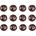 RECHERE 12 PCS Football Pattern Imitation Leather Style Plastic Shank Buttons Craft for DIYS Sewing Embellishment (Coffee,25mm)