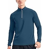 Zengjo 1/4 Zip Pullover Mens Running Shirt Long Sleeve