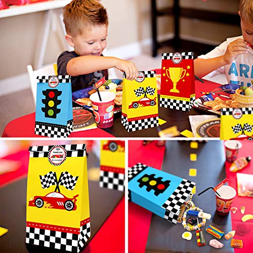 Racing Car Party Favor Bags 24 PCS Race Car Style Party Treat Bags Cake Candy Snack
