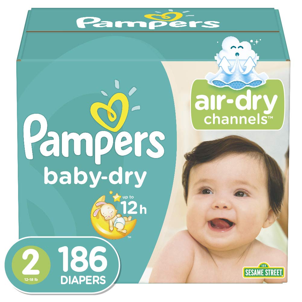 Pampers Baby-Dry Diapers Size 2 (186 Count)