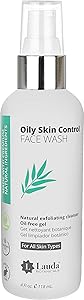 Oily Skin Facial Cleanser Gel for Men and Women &ndash; Anti Aging Face Wash with Vitamin C, Antioxidants, 9x Organic Herbs and Fruits for Blemished Skin, 4 Oz by LAUDA BOTANICALS