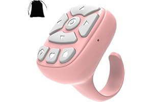 Novzix TikTok Scrolling Ring Microphone Remote Control,Fingertip Wireless Bluetooth Remote Control;for iPhone,Google Pixel,Samsung Phone (S22 Pink) (S22 Pink & Bag)