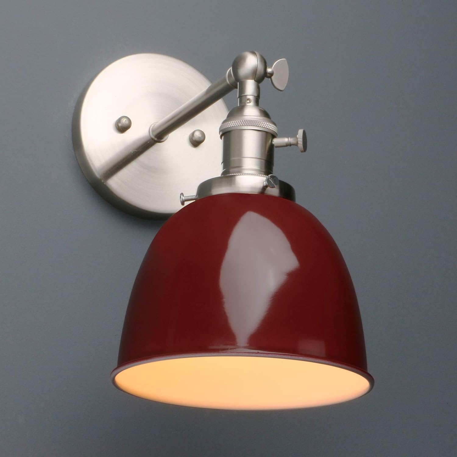 Phansthy Industrial Wall Light with On Off Switch, Retro Wall Lamp with Dome Metal Shade - Image 4