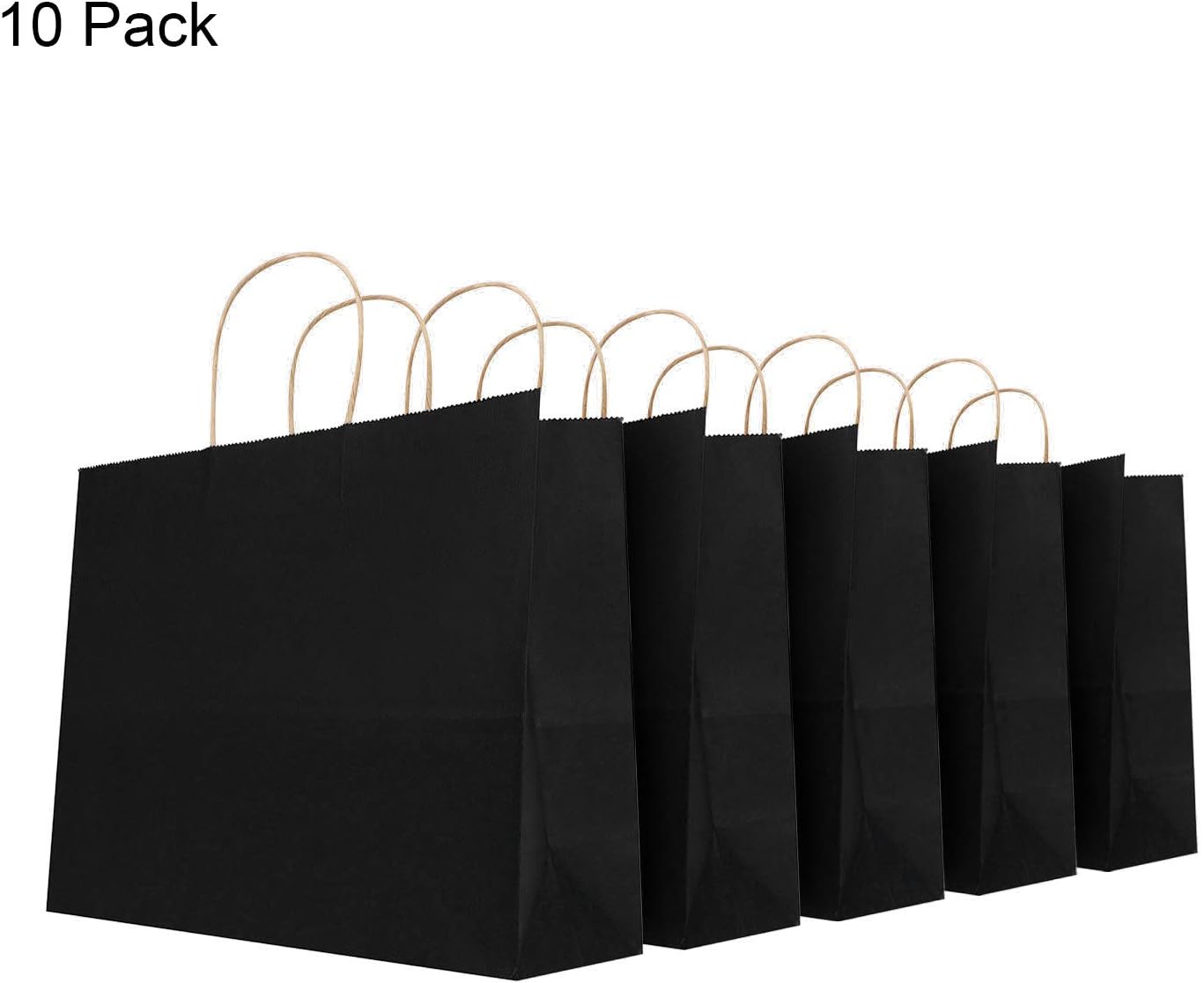 10PCS Large Kraft Paper Bags Gift Party Bags Paper Shopping Bags Goody Bags Retail Bags Merchandise Bags Thickened Recycled Paper Carrier Bags Shopper Wrapping Bags for Birthday Baby Shower Wedding - Image 3