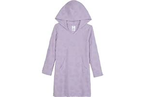 Saint Eve Kids Girls Hooded Terry Cover-Up Dress Long Sleeve Pullover with Front Pocket Soft Terrycloth with Summer Graphics