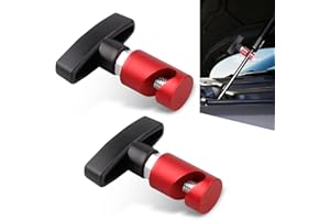 leechio 2 PCS Hood Strut Clamp, Hood Lift Rod Holder, Alloy Trunk Hydraulic Rod Anti-Pinch Skid Stopper Spark Plug Gap Caliper, Car Hood Lift Support Rod, for Most Cars (Red)