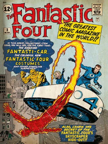 Marvel Fantastic Four Comics Canvas, Multi-Colour, 60 x 80 cm