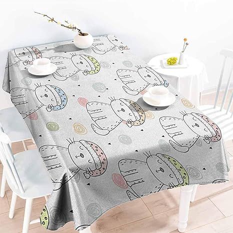 Amazon テーブルトップ装飾 落書き ダイニング用 シンプルパステル調 かわいい花とストライプ 雲 プレイルーム 子供部屋 子供部屋 長方形 テーブルクロス W 60 X L 1 テーブルクロス オンライン通販