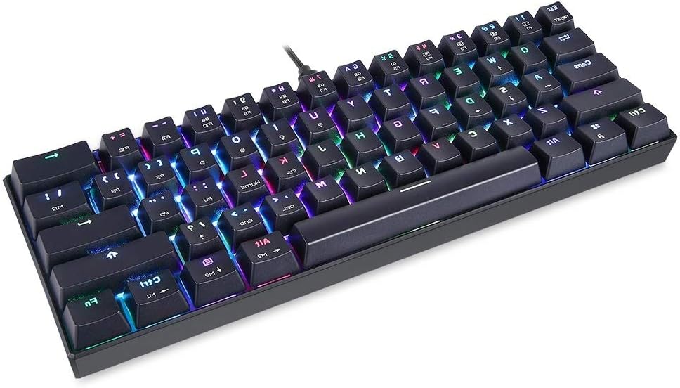 Docooler MOTOSPEED CK61 USB Wired Mechanical Gaming Keyboard RGB Red Switches Keyboard 61 Keys